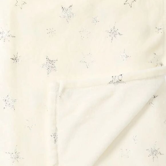 Nordstrom Rack Foil Print Stars Plush Throw Holiday Blanket NWT - 50"x60" - Picture 2 of 8